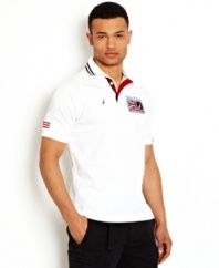 Well-rounded. Show off your cultured side in this England polo shirt from Nautica.