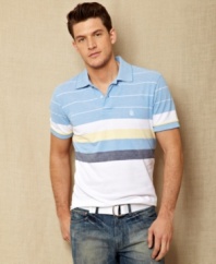 Get horizontal with this striped polo shirt from Nautica.