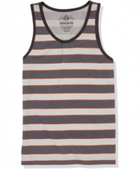 Be a little loud. Casual style gets bold in stripes and a pop of color with this tank from American Rag.