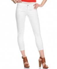 Bright white, these Joe's Jeans skinny cropped jeans are superhot for summer!