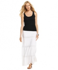 Perfect for relaxed weekend style, this MICHAEL Michael Kors maxi skirt features crochet trim for a free-spirited appeal!