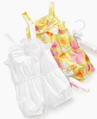 Amp up her warm-weather fun with this sweet, comfy romper from First Impressions.