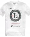 With a cool graphic, this T shirt from LRG puts the stamp of approval on your casual wear.
