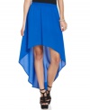 For trend-right style that's totally electric, turn to Lily White's super-floaty asymmetrical skirt!