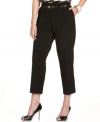 Defined by a sleek shape, Calvin Klein's plus size cropped pants are essentials for your wear-to-work wardrobe.