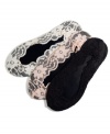 Add a layer of cute comfort with these cushioned lace footliners by Hot Sox.