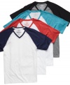 Get sporty. Color-blocking on these American Rag t-shirts adds an athletic touch to any outfit.