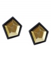 These chic, pentagon-shaped studs add shapely elegance to your look. Vince Camuto's earrings feature a gold-tone center, crafted in hematite tone mixed metal. Approximate diameter: 1/2 inch.