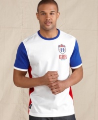Show your colors. Get fired up for the big game in this Great Britain crest t-shirt from Tommy Hilfiger.