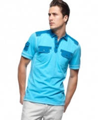 This polo from INC International Concepts is in stark contrast to boring casual shirt style.
