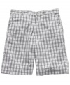 Check yourself. These plaid shorts from Alfani give any warm-weather look a shot of urban cool.