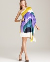 Imbued with a watercolor-like print, this Elie Tahari one-shoulder dress adds artistic flair to your dress collection.