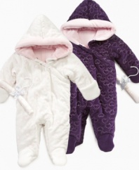 Protect her from the cold with these adorable snowsuits from First Impressions. Her first snow will be picture perfect!