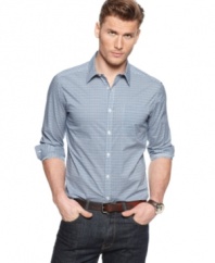 It's all in the fine print. This shirt from Kenneth Cole New York gives your look a change of pattern.