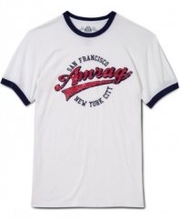 Score big. With cool varsity style, this t-shirt from American Rag is always a win in your casual wardrobe.