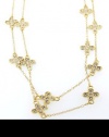 Designer Inspired 18K Gold Plated Pave Mini Cross Necklace