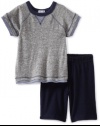 Splendid Littles Baby-Boys Infant Slub Pullover Short Shirt, Navy, 12-18 Months