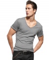 Upgrade your basic t-shirt style with this modern v-neck from INC International Concepts.