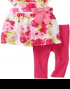 Sweet Heart Rose Baby-Girls Infant Multi-pink Floral Printed Dress With Legging, Pink/Multi, 24 Months
