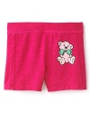 A cuddly teddy adorns this comfy cotton short from Wildfox kids.