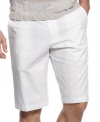 Need to elevate your summer style? These linen check shorts from Calvin Klein add polish to any look.