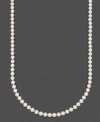 Pair any ensemble with polished pearls for ultimate elegance. Necklace by Belle de Mer features A+ Akoya cultured pearls (6-1/2-7 mm) set in 14k gold. Approximate length: 36 inches.