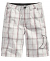 Plaid shorts from Hurley will keep him feeling rad and relaxed all day long.
