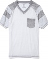 V is for very versatile when you are wearing this contrast striped t-shirt from Bar III with jeans or shorts for spring.