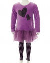 Flapdoodles Sequin Heart Dress and Leggings Royal Lilac 6