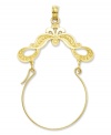 Keep all your favorite charms in place. This polished charm holder features a decorative ribbon design in 14k gold. Chain not included. Approximate length: 1-3/5 inches. Approximate width: 1-1/10 inches.