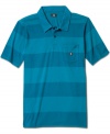 Get out of the dark. Brighten up your everyday gear with this striped polo shirt from DC Shoes.