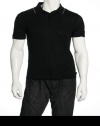 Alfani Solid Black Basic Polo Shirt