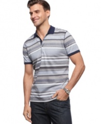 Walk the line of cool style with this striped polo from Hugo Boss BLACK.