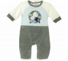 Rene Rofe Baby-boys Newborn Beary Cuddly Velour Coverall, Blue/Gray, 3-6 Months