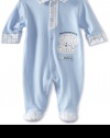RENE ROFE Baby-boys Newborn Handsome Boy Footed Coverall, Blue/Plaid, 6-9 Months