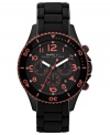 Black on black gets energized with the addition of coral accents on this Rock collection watch from Marc by Marc Jacobs.