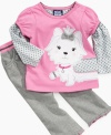 Fabulous darling. Your little jewel will be casually chic in this cute and comfy shirt and legging set from Mini Bean.