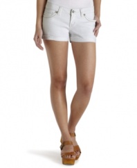 Levi's updates the classic denim shorts with Jennie Sue: a snug fit style that boasts an awesome back pocket design!