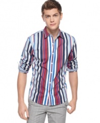 This shirt from Sons of Intrigue typifies your work persona: bold and bright.