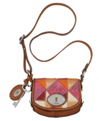 Add some color to your day with this pretty patchwork style from Fossil. A travel-ready small flap design perfect for the gal-on-the-go.