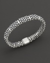 Ten dividers on the sterling silver Caviar™ beaded oval rope bracelet, designed by Lagos.