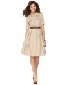 An A-line fit and belted waist make for an ultra-flattering dress from Jones New York Signature.