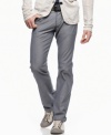 These pants from Armani jeans appear time-worn with subtle heathering but are a fresh addition to your seasonal attire.