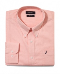 Refresh your routine with this coral dress shirt from Nautica.
