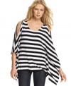 Go for a graphic edge with this MICHAEL Michael Kors striped top -- cutouts add eye-catching appeal!