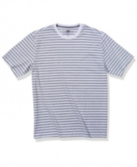 Style of a different stripe. This comfortable crew-neck t-shirt from Club Room is a necessary addition to your casual rotation.