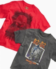 Dark side of style. He can throw on one of these Star Wars graphic t-shirts from Epic Threads for instant cool.