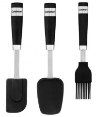 Create with confidence. You'll love your everyday, routine tools with this smart set, which includes spatula, scoop spatula and basting brush. Crafted from stainless steel with soft grip handles, each tool is dishwasher safe, so prep & clean-up are always easy.