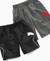 High level. Keep him at the top of his game with these comfortable performance shorts from Puma.