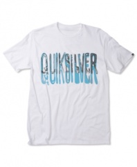 The print design logo on this t-shirt from Quiksilver is perfect style for hitting the surf.
